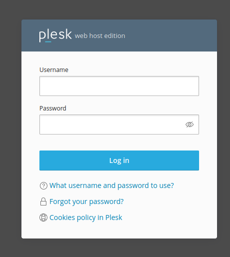 plesk login page form